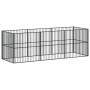 Corralito para perros con 8 paneles acero galvanizado negro de , Casetas para perros - Ref: Foro24-3209553, Precio: 205,11 €,...