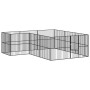 Corralito para perros con 12 paneles acero galvanizado negro de , Casetas para perros - Ref: Foro24-3209558, Precio: 294,20 €...
