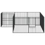 Corralito para perros con 12 paneles acero galvanizado negro de , Casetas para perros - Ref: Foro24-3209558, Precio: 294,20 €...