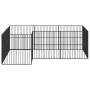 Corralito para perros con 12 paneles acero galvanizado negro de , Casetas para perros - Ref: Foro24-3209558, Precio: 294,20 €...