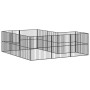 Corralito para perros con 12 paneles acero galvanizado negro de , Casetas para perros - Ref: Foro24-3209558, Precio: 294,20 €...