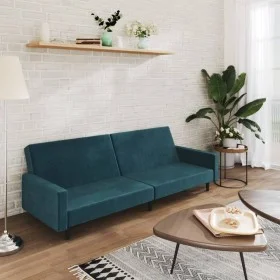 Sofá cama de 2 plazas terciopelo azul de , Sofás - Ref: Foro24-375736, Precio: 260,30 €, Descuento: %