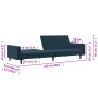 Sofá cama de 2 plazas terciopelo azul de , Sofás - Ref: Foro24-375736, Precio: 266,38 €, Descuento: %