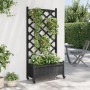Jardinera con enrejado y ruedas madera maciza de abeto negro de , Maceteros y jardineras - Ref: Foro24-3207652, Precio: 124,4...