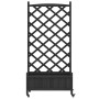 Jardinera con enrejado y ruedas madera maciza de abeto negro de , Maceteros y jardineras - Ref: Foro24-3207652, Precio: 124,4...