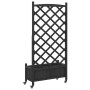 Jardinera con enrejado y ruedas madera maciza de abeto negro de , Maceteros y jardineras - Ref: Foro24-3207652, Precio: 124,4...