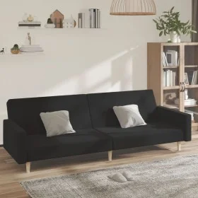 Sofá cama de 2 plazas tela negro de , Sofás - Ref: Foro24-375729, Precio: 264,32 €, Descuento: %