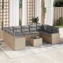 Juego de sofás jardín con cojines beige 10 pzas ratán sintético de , Conjuntos de jardín - Ref: Foro24-3219399, Precio: 586,1...