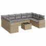 Juego de sofás jardín con cojines beige 10 pzas ratán sintético de , Conjuntos de jardín - Ref: Foro24-3219399, Precio: 586,1...