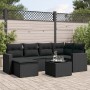 Set de comedor de jardín 7 pzas y cojines ratán sintético negro de , Conjuntos de jardín - Ref: Foro24-3219255, Precio: 421,9...