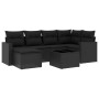Set de comedor de jardín 7 pzas y cojines ratán sintético negro de , Conjuntos de jardín - Ref: Foro24-3219255, Precio: 421,9...