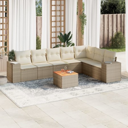 Juego de sofás de jardín con cojines beige 8 pzas ratán PE de , Conjuntos de jardín - Ref: Foro24-3225477, Precio: 529,47 €, ...