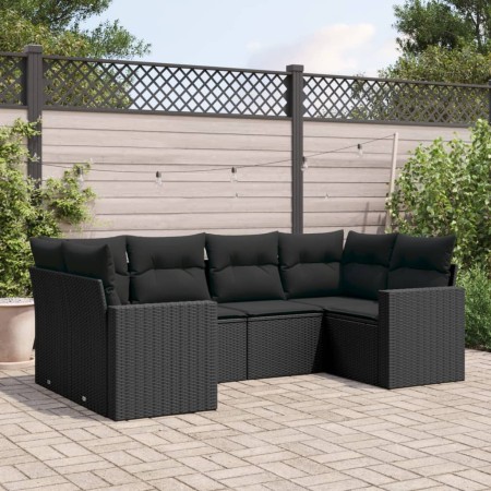 Set de sofás de jardín 6 piezas y cojines ratán sintético negro de , Conjuntos de jardín - Ref: Foro24-3219365, Precio: 398,2...