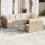Set de sofás de jardín 9 pzas con cojines ratán sintético beige de , Conjuntos de jardín - Ref: Foro24-3218148, Precio: 586,8...