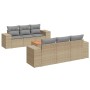 Set sofás de jardín 7 piezas y cojines ratán sintético beige de , Conjuntos de jardín - Ref: Foro24-3225338, Precio: 471,02 €...