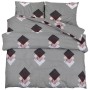 Juego de funda nórdica algodón gris 140x200 cm de , Fundas de nórdico - Ref: Foro24-136462, Precio: 20,84 €, Descuento: %