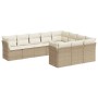 Juego de sofás jardín con cojines beige 10 pzas ratán sintético de , Conjuntos de jardín - Ref: Foro24-3218218, Precio: 645,8...