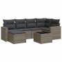 Set de sofás de jardín 7 piezas con cojines ratán PE gris de , Conjuntos de jardín - Ref: Foro24-3219260, Precio: 406,68 €, D...