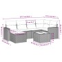 Set de sofás de jardín 7 piezas con cojines ratán PE gris de , Conjuntos de jardín - Ref: Foro24-3219260, Precio: 406,68 €, D...
