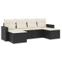 Set muebles de jardín 6 piezas y cojines ratán sintético negro de , Conjuntos de jardín - Ref: Foro24-3219306, Precio: 308,38...