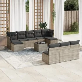 Set de sofás de jardín 11 pzas y cojines ratán sintético gris de , Conjuntos de jardín - Ref: Foro24-3218300, Precio: 579,21 ...