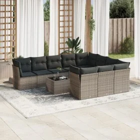 Set de sofás de jardín 11 pzas y cojines ratán sintético gris de , Conjuntos de jardín - Ref: Foro24-3218230, Precio: 625,57 ...