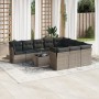 Set de sofás de jardín 11 pzas y cojines ratán sintético gris de , Conjuntos de jardín - Ref: Foro24-3218230, Precio: 636,04 ...