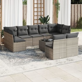 Set de sofás de jardín 10 pzas con cojines ratán sintético gris de , Conjuntos de jardín - Ref: Foro24-3218160, Precio: 570,3...