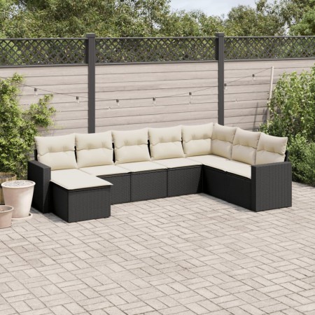 Set de sofás de jardín 8 piezas y cojines ratán sintético negro de , Conjuntos de jardín - Ref: Foro24-3219346, Precio: 430,4...