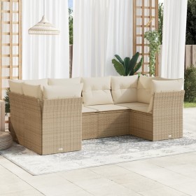 Juego de sofás jardín con cojines 6 pzas ratán sintético beige de , Conjuntos de jardín - Ref: Foro24-3218108, Precio: 422,19...