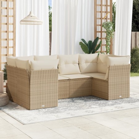 Juego de sofás jardín con cojines 6 pzas ratán sintético beige de , Conjuntos de jardín - Ref: Foro24-3218108, Precio: 422,19...