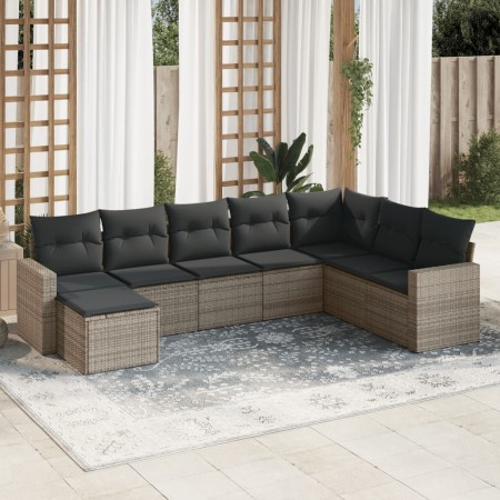 Set de sofás de jardín 8 pzas y cojines ratán sintético gris de , Conjuntos de jardín - Ref: Foro24-3219350, Precio: 466,84 €...