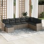 Set de sofás de jardín 8 pzas y cojines ratán sintético gris de , Conjuntos de jardín - Ref: Foro24-3219350, Precio: 466,84 €...
