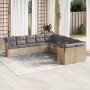 Juego de sofás jardín con cojines beige 10 pzas ratán sintético de , Conjuntos de jardín - Ref: Foro24-3218239, Precio: 621,0...