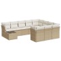 Set de sofás de jardín 11pzas con cojines ratán sintético beige de , Conjuntos de jardín - Ref: Foro24-3218258, Precio: 693,5...