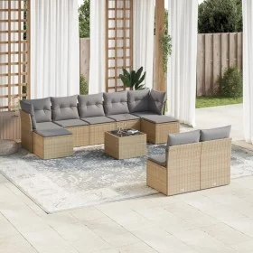 Juego de sofás jardín con cojines beige 10 pzas ratán sintético de , Conjuntos de jardín - Ref: Foro24-3218279, Precio: 542,2...
