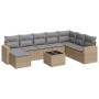 Set de sofás de jardín 9 pzas con cojines ratán sintético beige de , Conjuntos de jardín - Ref: Foro24-3219359, Precio: 519,3...