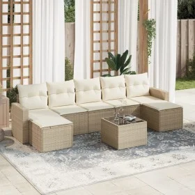 Juego de sofás de jardín con cojines beige 8 pzas ratán PE de , Conjuntos de jardín - Ref: Foro24-3219338, Precio: 488,14 €, ...