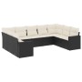 Set de sofás de jardín 8 piezas y cojines ratán sintético negro de , Conjuntos de jardín - Ref: Foro24-3219386, Precio: 506,8...