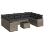 Set de sofás de jardín 10 pzas con cojines ratán sintético gris de , Conjuntos de jardín - Ref: Foro24-3219400, Precio: 577,4...