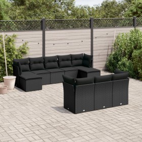 Set de sofás de jardín 10 pzas cojines ratán sintético negro de , Conjuntos de jardín - Ref: Foro24-3250164, Precio: 645,34 €...