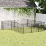 Corralito para perros con 16 paneles acero galvanizado negro de , Casetas para perros - Ref: Foro24-3209559, Precio: 390,39 €...