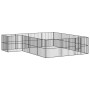 Corralito para perros con 16 paneles acero galvanizado negro de , Casetas para perros - Ref: Foro24-3209559, Precio: 390,39 €...