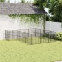 Corralito para perros con 16 paneles acero galvanizado negro de , Casetas para perros - Ref: Foro24-3209559, Precio: 390,39 €...