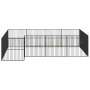 Corralito para perros con 16 paneles acero galvanizado negro de , Casetas para perros - Ref: Foro24-3209559, Precio: 390,39 €...