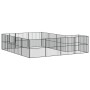Corralito para perros con 16 paneles acero galvanizado negro de , Casetas para perros - Ref: Foro24-3209559, Precio: 390,39 €...