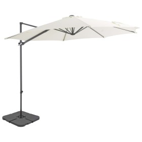 Sombrilla de jardín con base portátil color arena de vidaXL, Sombrillas - Ref: Foro24-276339, Precio: 174,30 €, Descuento: %