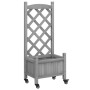 Jardinera con enrejado y ruedas madera maciza de abeto gris de , Maceteros y jardineras - Ref: Foro24-3207645, Precio: 58,71 ...