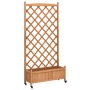 Jardinera con enrejado y ruedas madera maciza de abeto marrón de , Maceteros y jardineras - Ref: Foro24-3207653, Precio: 167,...