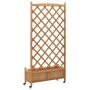 Jardinera con enrejado y ruedas madera maciza de abeto marrón de , Maceteros y jardineras - Ref: Foro24-3207653, Precio: 167,...